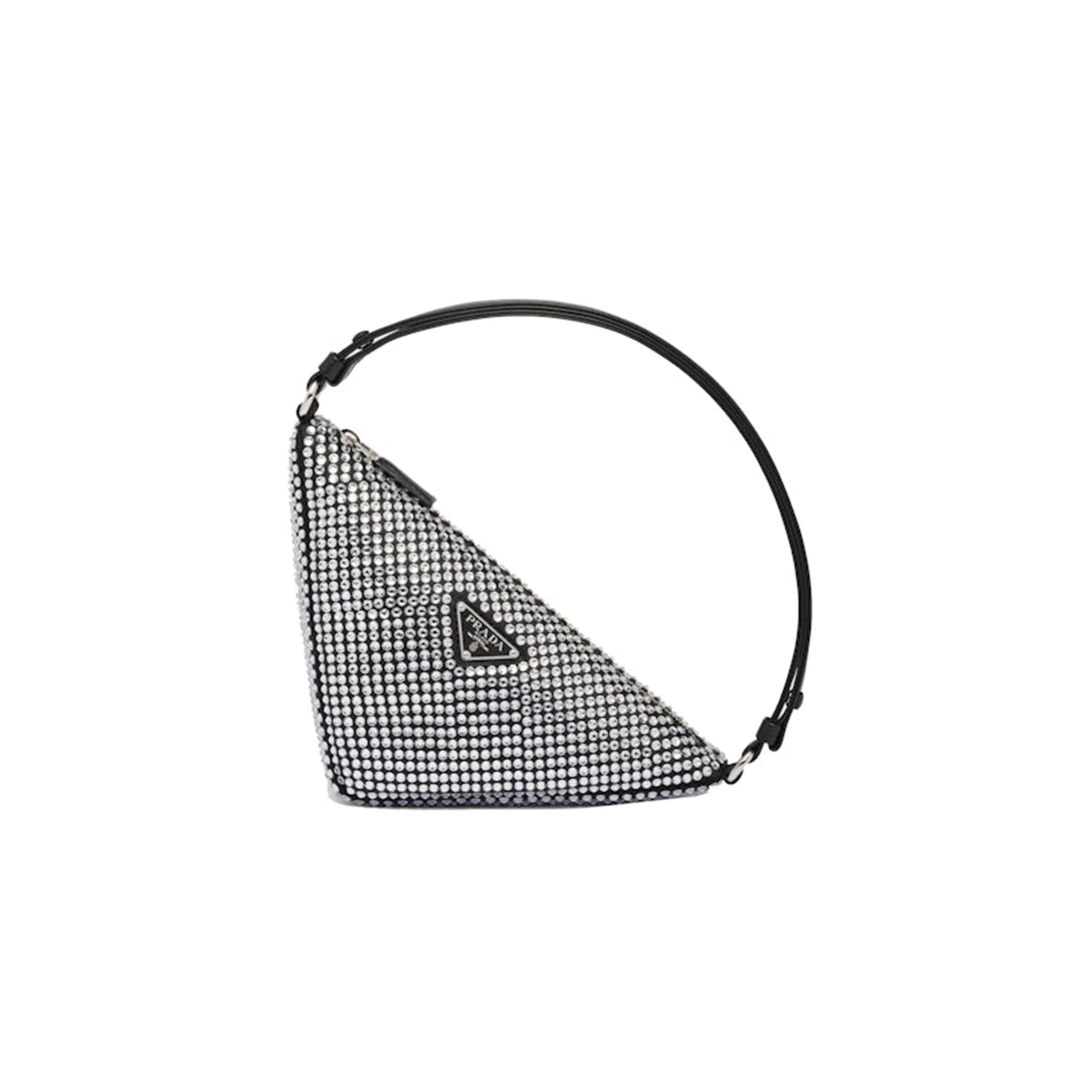 PRADA CRYSTAL-STUDDED SATIN POUCH lNQ044 (26*15*5.5cm)